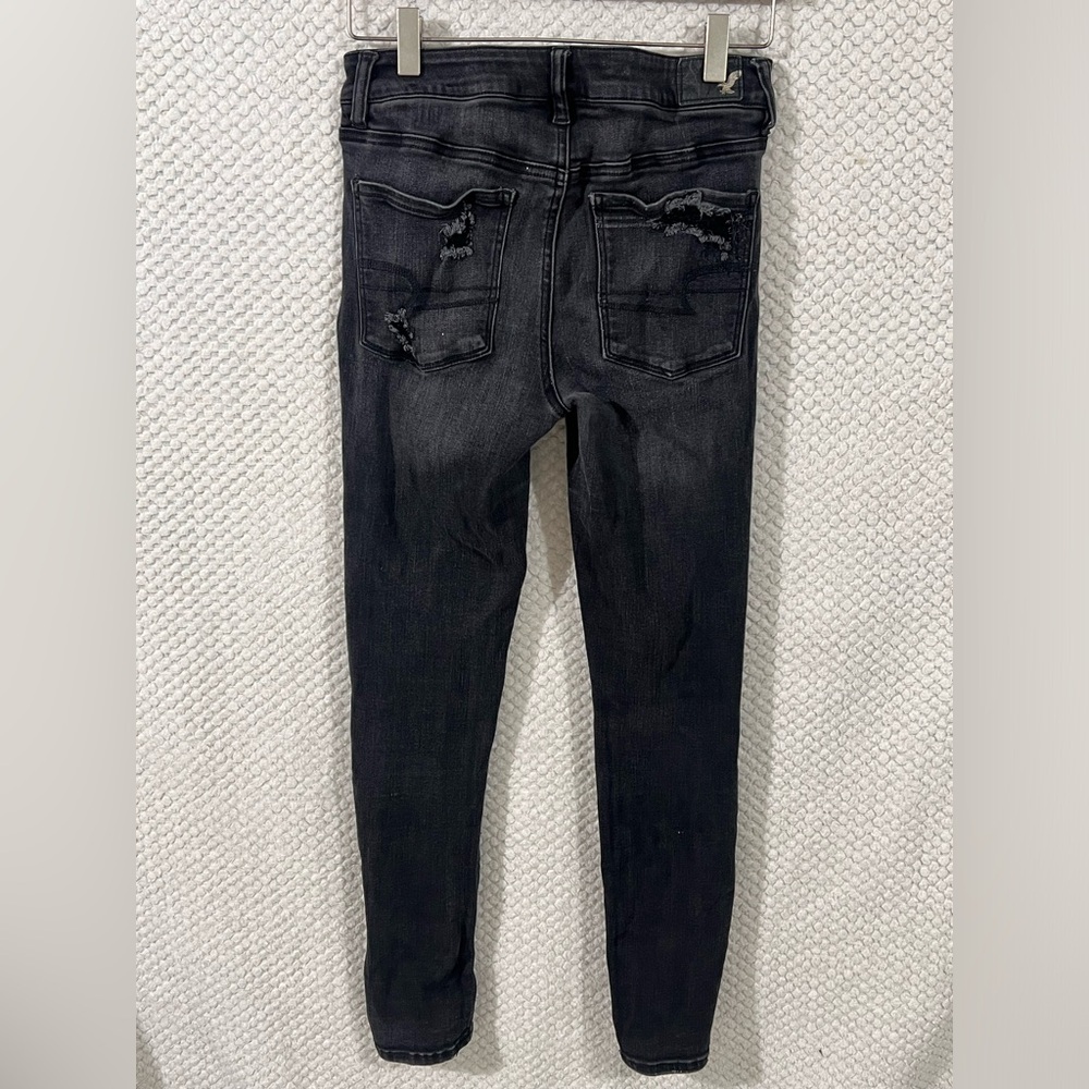 American Eagle Size 6 Long Hi rise Jegging Super Stretch Distressed - Picture 4 of 11